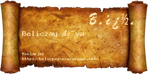 Beliczay Éva névjegykártya