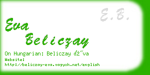 eva beliczay business card